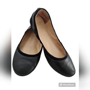 Cole Haan Women's York York Soft Ballet Flats S 5.5 B C Black Leather